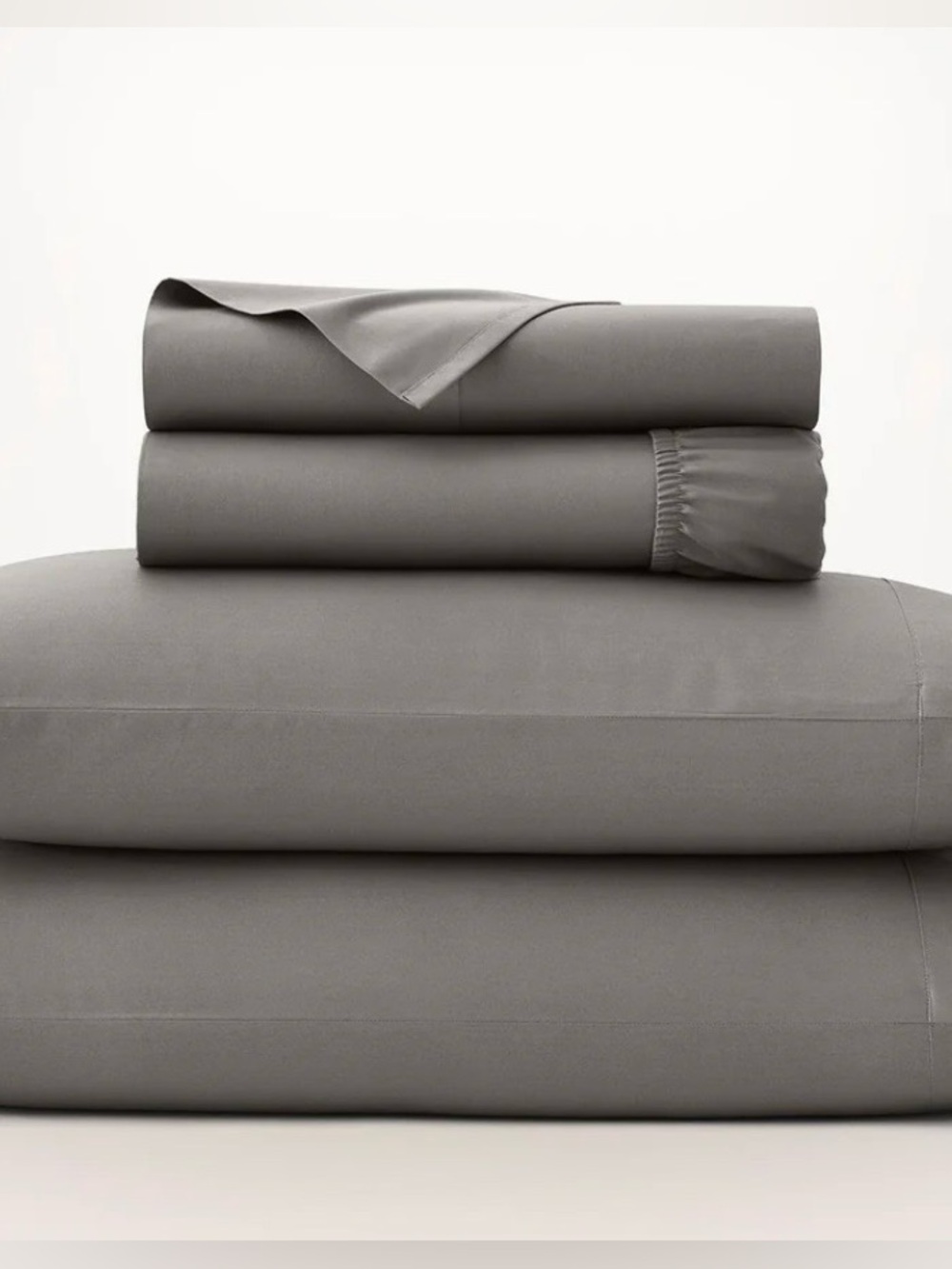 BOLL & BRANCH Signature Hemmed Cal King Sheet Set - Stone Gray